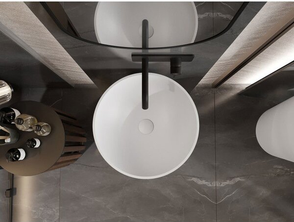 Mexen Onyx-03 свободностояща мивка от конгломерат 45 x 45 см, бял мат - 26534500