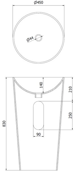 Mexen Onyx-03 свободностояща мивка от конгломерат 45 x 45 см, бял мат - 26534500
