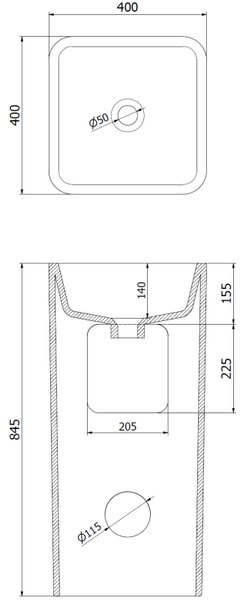 Mexen Tana самостоятелно стояща мивка 40 x 40 см, бяла - 26044000