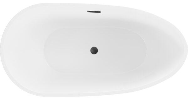 Mexen Eos самостоятелна вана 150 x 75 см, бяла, с черен преливник - 52471507500-70