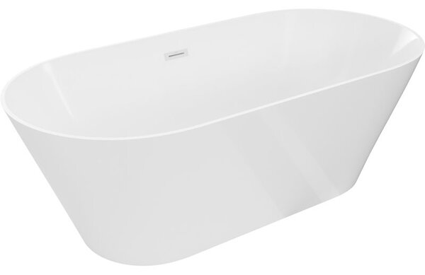 Mexen Luna Slim свободностояща вана 170 x 75 см, бяла, бял преливник - 52041707500-20