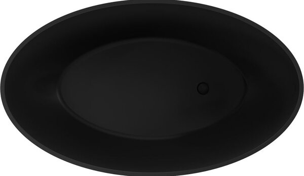 Mexen Prato самостоятелна вана от конгломерат 170 x 100 см, черен мат - 57251701070