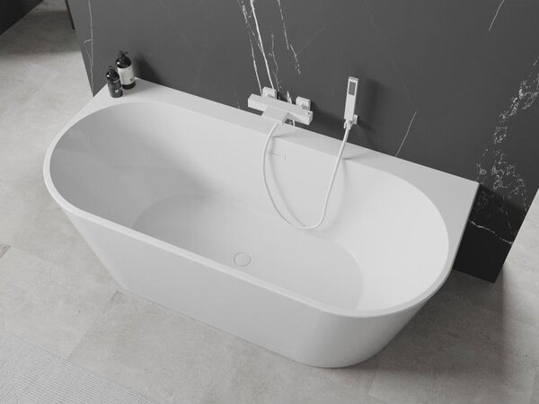 Mexen Oval+ свободно стояща вана до стена 170 x 80 см, бяла, преливник бял - 52681708000-20