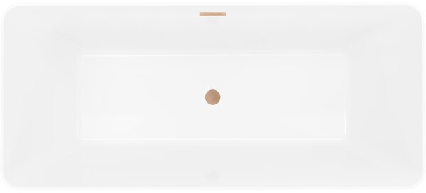 Mexen Velo Slim свободностояща вана 170 x 75 см, бяла, преливна четкана мед - 52811707500-65