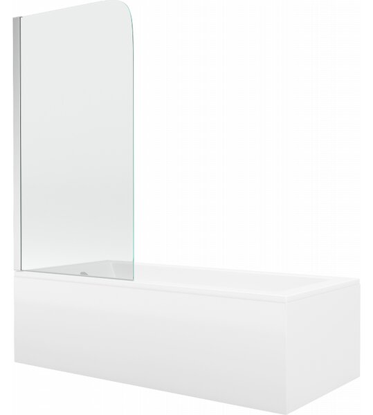 Mexen Cubik правоъгълна вана 150 x 70 cm с облицовка и еднокрилен параван 70 cm