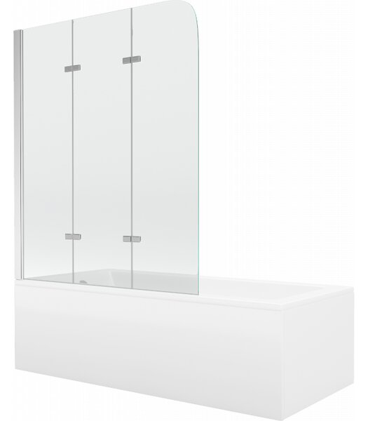 Mexen Cubik правоъгълна вана 150 x 70 cm с обшивка и 3-крилен параван 120 cm