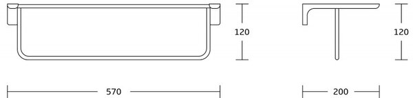 Mexen Lea рафт за кърпи, черен - 7026020-70