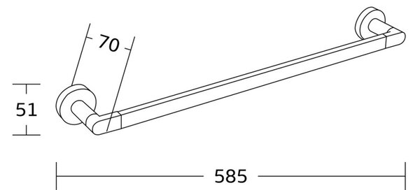 Mexen Tiber закачалка за кърпи, черна - 7050524-70