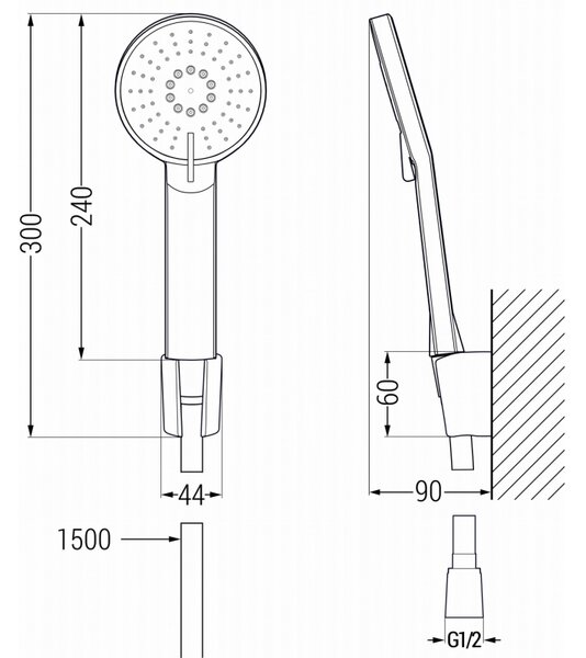 Mexen Zero Комплект за вана R40, хром - 71103R40-00