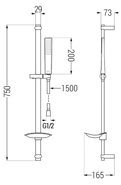 Mexen Axel DB72 комплект за вана, хром - 73813DB72-00