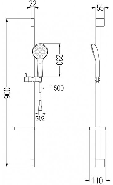 Mexen Kama DS05 комплект за баня, хром - 72503DS05-00