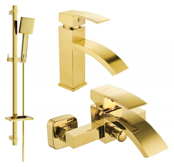 Mexen Libra DQ45 комплект за вана, златен - 745103DQ45-50