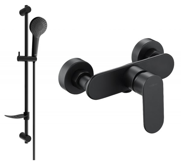 Mexen Milo DF05 душ батерия с душ комплект, черна - 7134R05-70