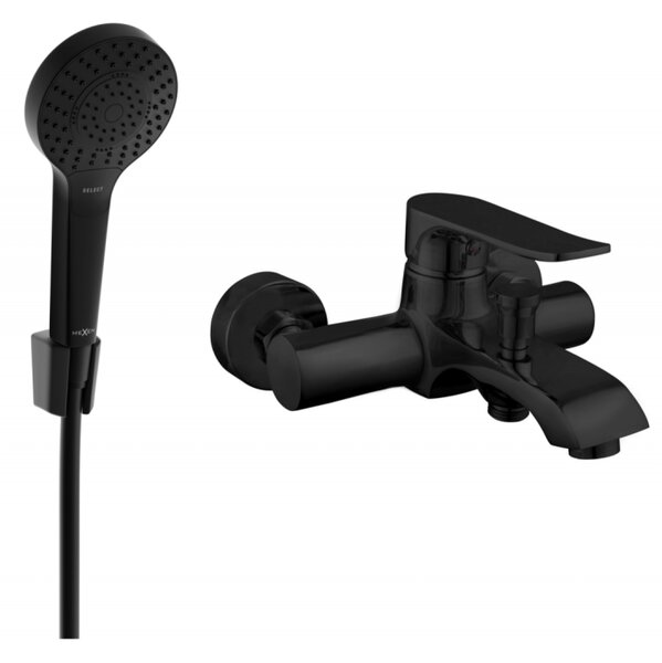 Mexen Pecos R05 батерия за вана с душ комплект, черна - 7273R05-70
