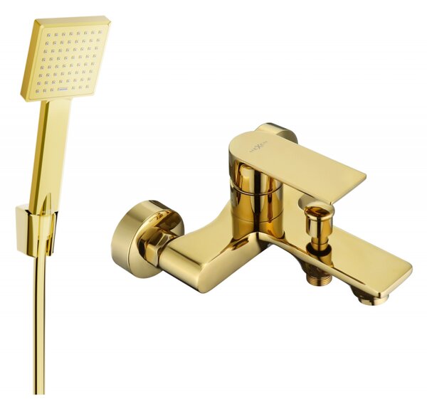 Mexen Royo R45 вана батерия с душ комплект, злато - 7223R45-50