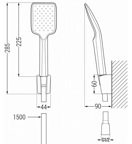 Mexen Sabre R62 комплект за вана, бял - 72103R62-20
