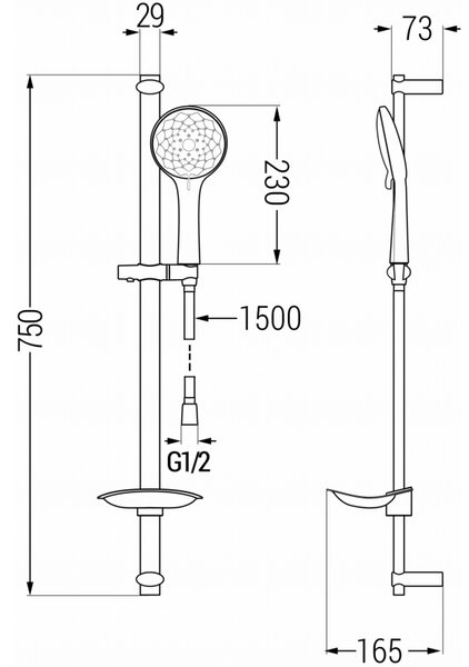 Mexen Sabre DB74 баня набор, черен - 72103DB74-70