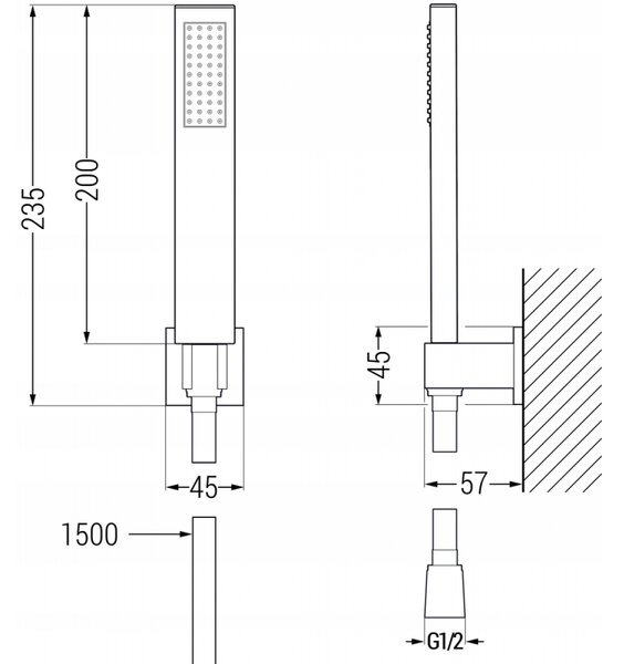 Mexen Zero R02 комплект за вана, хром - 71103R02-00