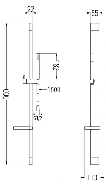 Mexen Zero Комплект за вана DS70, хром - 7113DS70-00