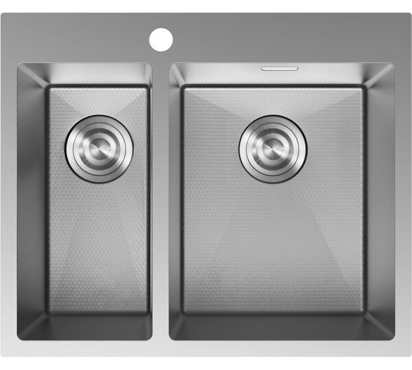Mexen Flexo кухненска мивка от стомана с 1,5 отделения 610 x 510 mm, инокс HC - 6446611500-01HC