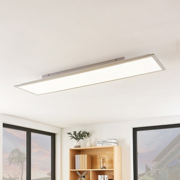 Lindby LED панел Stenley, CCT, 120 cm x 30 cm, с възможност за димиране, Затъмняване, Бял, Кухня, Пластмаса, Модерен
