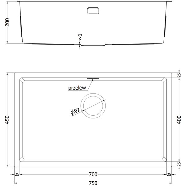 Mexen Trixo стоманена кухненска мивка с 1 корито 750 x 440 mm, мед - 6415751000-65
