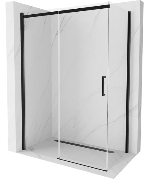 Mexen Omega плъзгаща се душ кабина 130 x 70 см, прозрачна, черна - 825-130-070-70-00