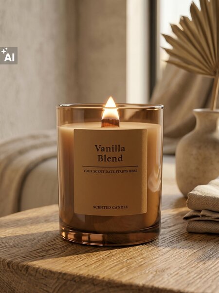 Sinsay - Ароматна свещ с добавен соев восък Vanilla Blend - бежово
