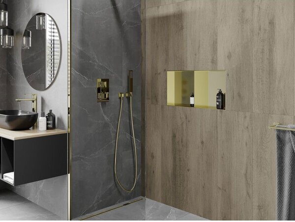 Mexen X-Wall-NR нишева рафт без фланец с рафт 60 x 30 см, злато четка - 1951603010S