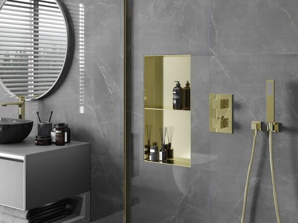 Mexen X-Wall-NR нишева рафт без фланец с рафт 60 x 30 см, злато четка - 1951603010S