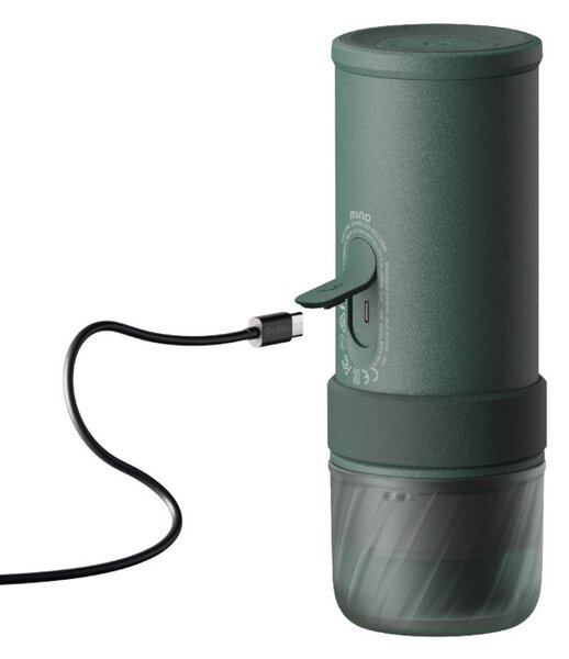 Преносима еспресо машина Outin Mino CG, 22 bar, 9000 mAh, 70 мл, Екстракция при 93.3°C, Мляно + капсули Nespresso, USB-C, Планинско зелен