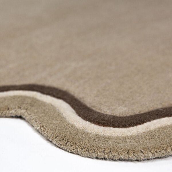Covor rotund Leo Scallop Border Natural 180x180 cm