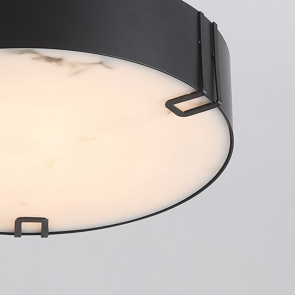 Searchlight LED таванна лампа „Marmo“, черна, метал, IP44, 3 000 K, Затъмняване, Черен, Баня, Метал