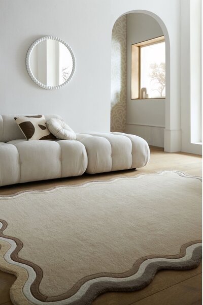 Covor Leo Scallop Border Natural 160x230 cm