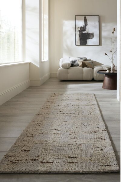 Covor traversa Rova Wool Blend Natural 80x300 cm