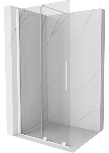 Mexen Velar плъзгаща се душ кабина Walk-in 120 x 200 см, прозрачна 8 мм, бяла - 871-120-000-03-20