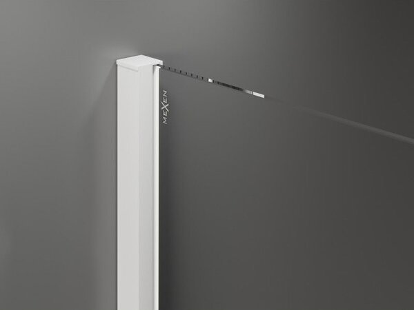 Mexen Velar плъзгаща се душ кабина Walk-in 120 x 200 см, прозрачна 8 мм, бяла - 871-120-000-03-20