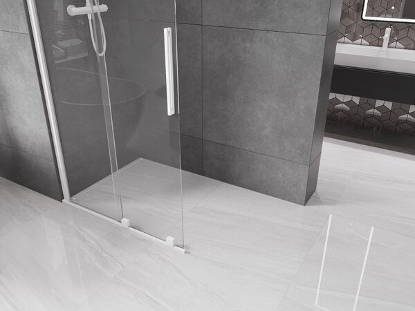 Mexen Velar плъзгаща се душ кабина Walk-in 120 x 200 см, прозрачна 8 мм, бяла - 871-120-000-03-20