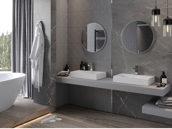Mexen Loft кръгло огледало за баня 60 см, рамка от инокс - 9850-060-060-000-10