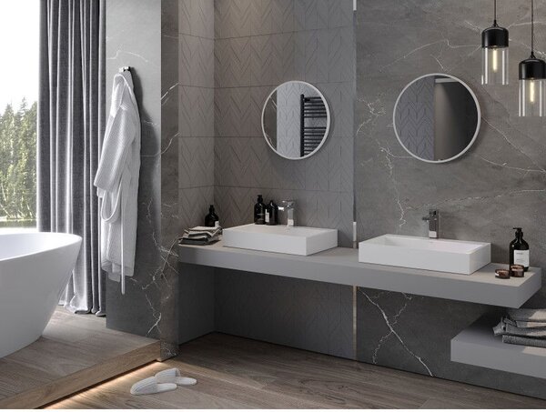 Mexen Loft кръгло огледало за баня 40 см, бяла рамка - 9850-040-040-000-20