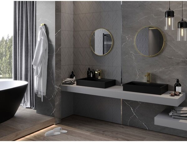 Mexen Loft кръгло огледало за баня 30 см, златна рамка - 9850-030-030-000-50