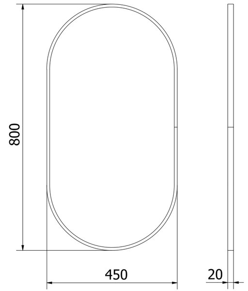 Mexen Loft овално огледало за баня 80 x 45 cm, златна рамка - 9851-080-045-000-50