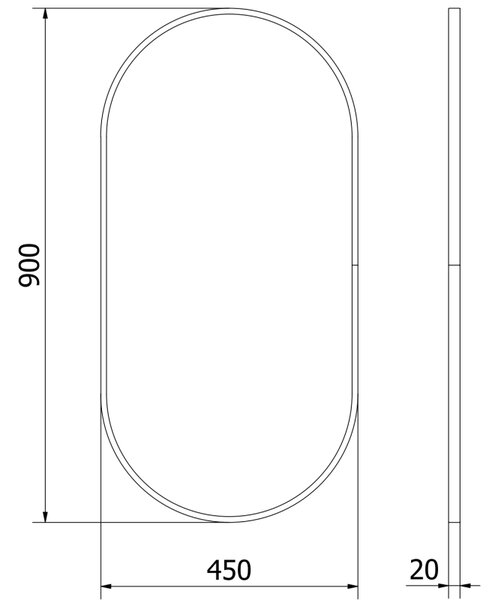 Mexen Loft овално огледало за баня 90 x 45 см, златна рамка - 9851-090-045-000-50