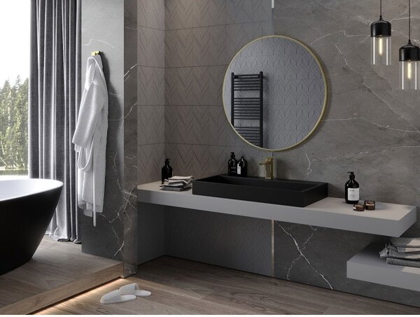 Mexen Loft кръгло огледало за баня 90 см, златна рамка - 9850-090-090-000-50