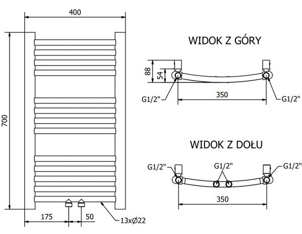 Mexen Ares електрически радиатор 700 x 400 мм, 300 W, златен - W102-0700-400-2300-50
