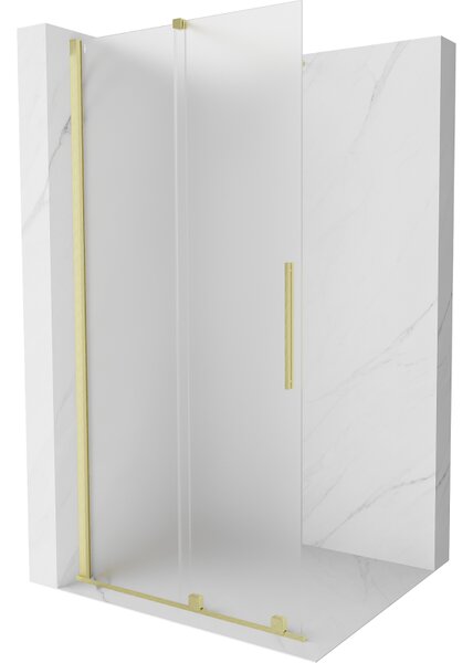 Mexen Velar плъзгаща се душ стена Walk-in 80 x 200 cm, матирано 8 mm, златно четкано - 871-080-000-33-55