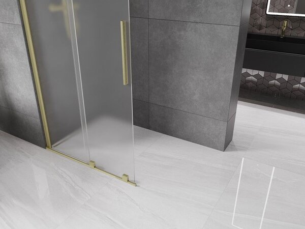 Mexen Velar плъзгаща се душ стена Walk-in 80 x 200 cm, матирано 8 mm, златно четкано - 871-080-000-33-55