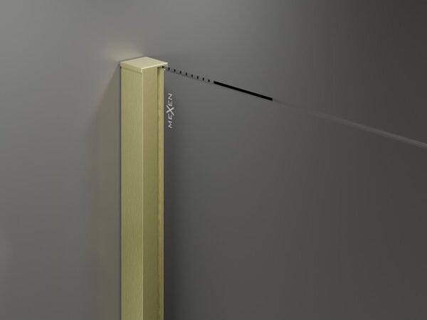 Mexen Velar плъзгаща се душ стена Walk-in 80 x 200 cm, матирано 8 mm, златно четкано - 871-080-000-33-55
