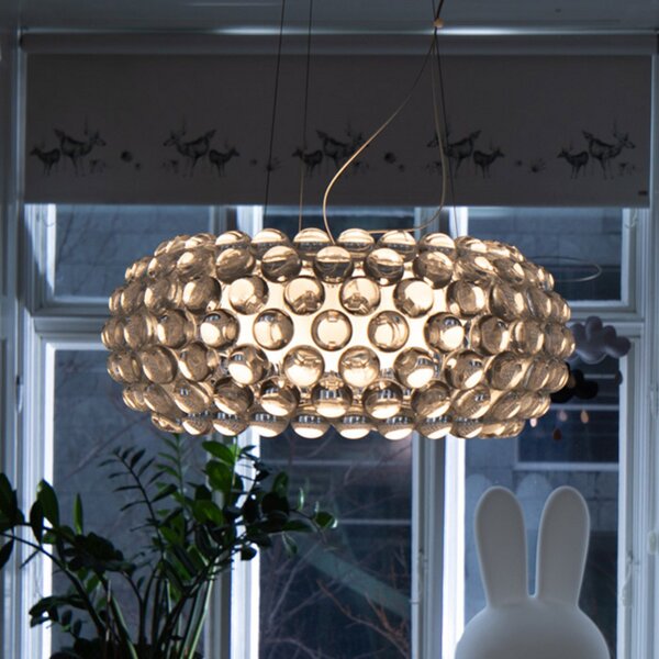 Foscarini Caboche Plus media висяща лампа R7s, сива, Затъмняване, Сив, Дневна/трапезария, Пластмаса, Дизайн