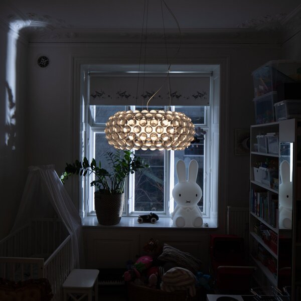 Foscarini Caboche Plus media висяща лампа R7s, сива, Затъмняване, Сив, Дневна/трапезария, Пластмаса, Дизайн